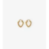 Small Shield Twisted Hoop Earrings 