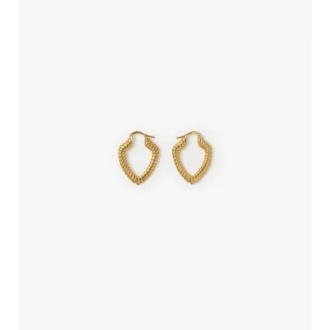 Small Shield Twisted Hoop Earrings 