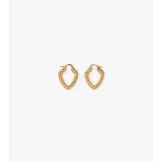 Small Shield Twisted Hoop Earrings 