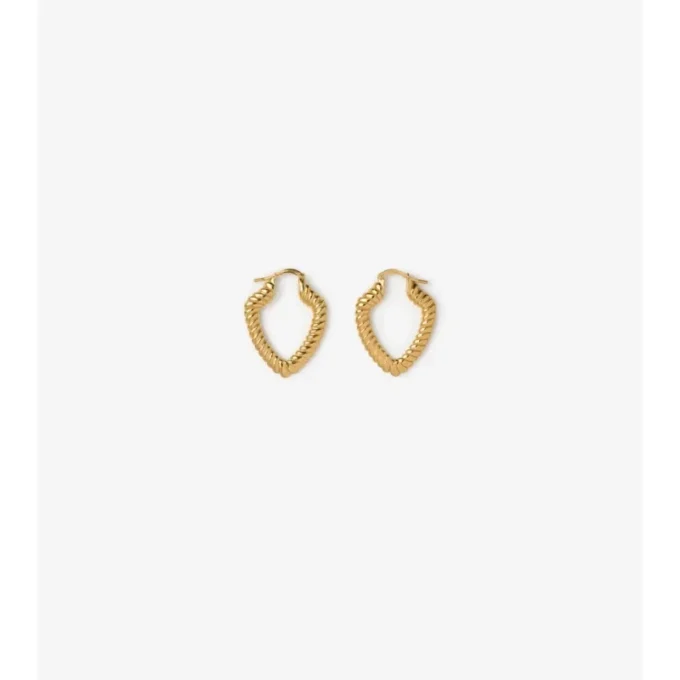 Small Shield Twisted Hoop Earrings 
