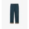 Straight Check Turn-Up Jeans