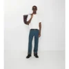 Straight Check Turn-Up Jeans