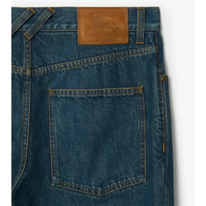 Straight Check Turn-Up Jeans