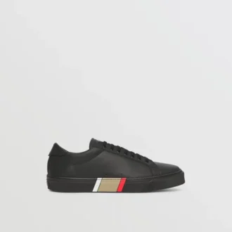 Stripe Detail Leather Sneakers