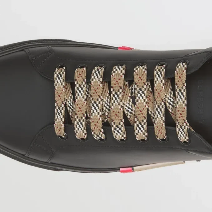 Stripe Detail Leather Sneakers