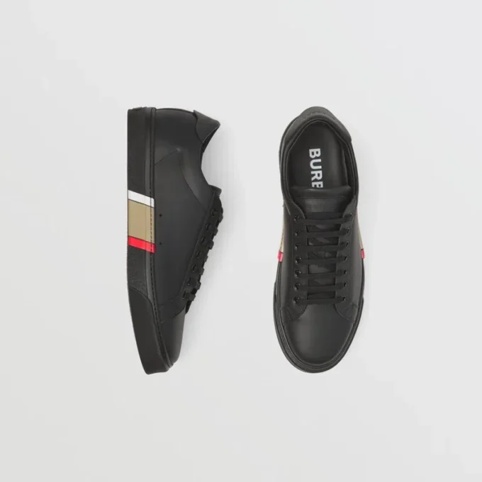 Stripe Detail Leather Sneakers