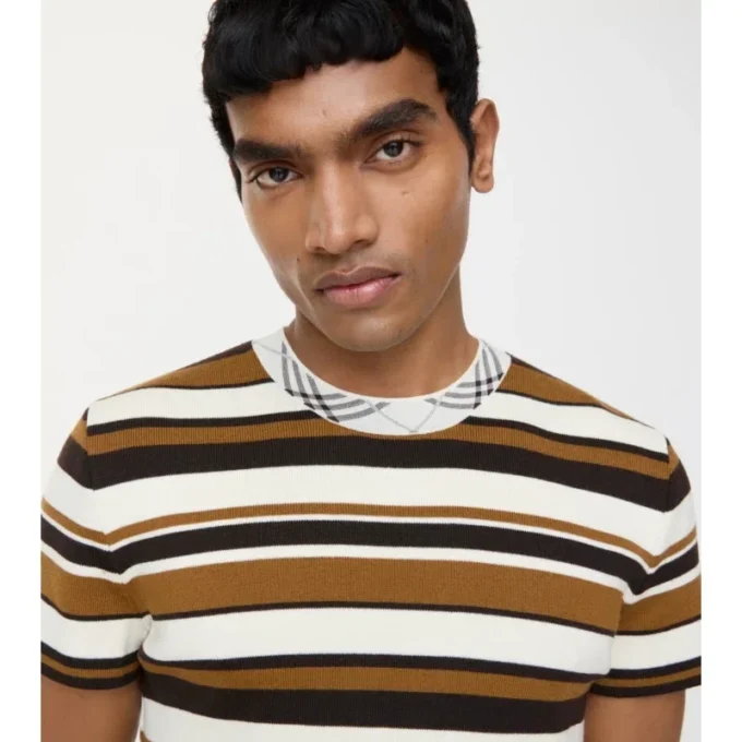 Striped Wool Blend T-Shirt