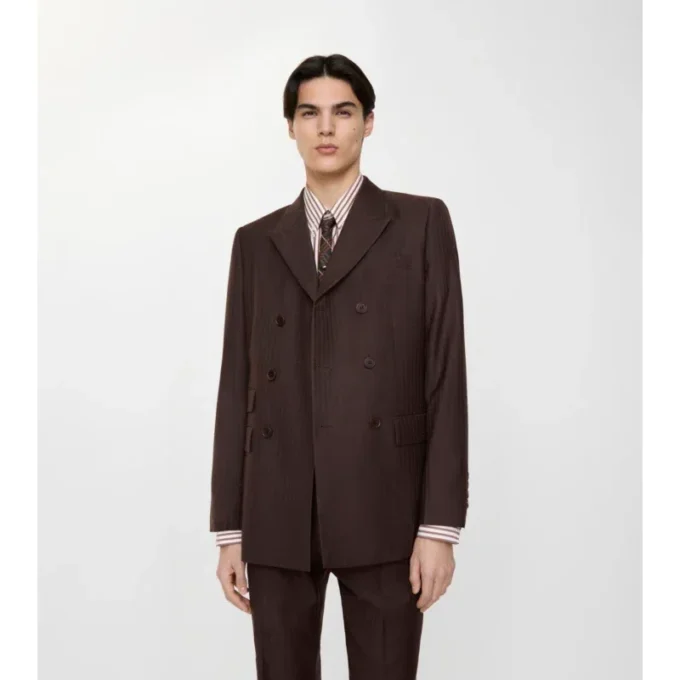 Striped Wool Mohair Tailored Jacket