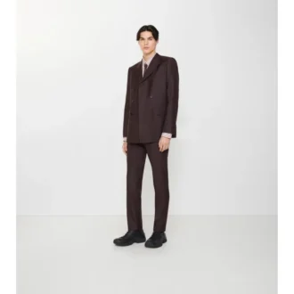 Striped Wool Mohair Tailored Trousers