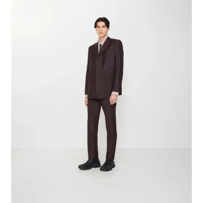 Striped Wool Mohair Tailored Trousers