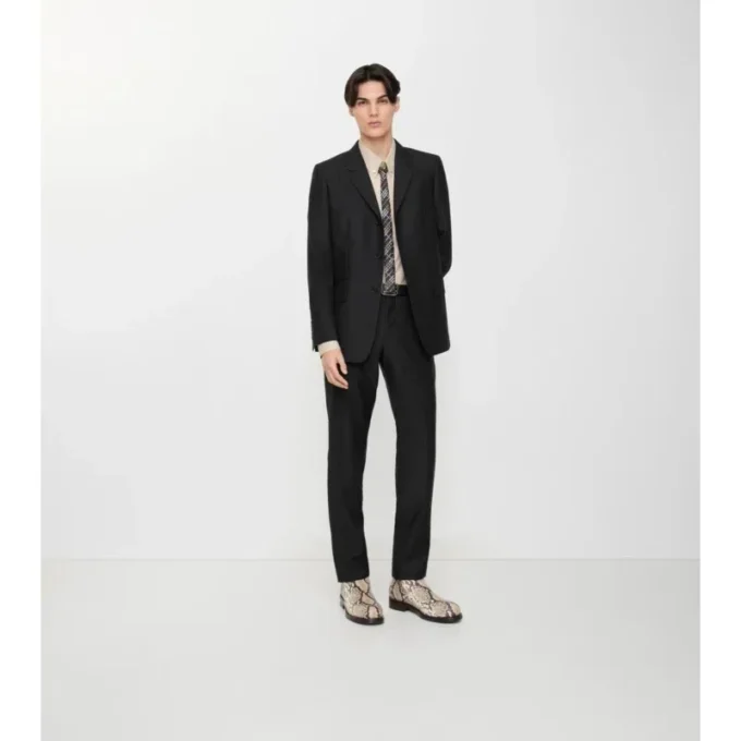 Striped Wool Mohair Tailored Trousers