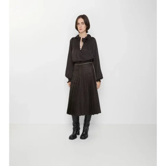 Sunflower Pleated Silk Skirt