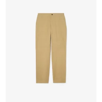 Textured Check Cotton Trousers