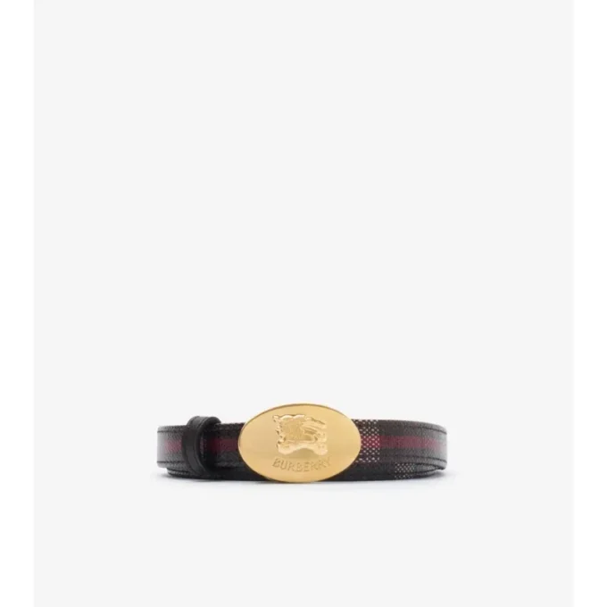 Thin Reversible Check Knight Stamp Belt 