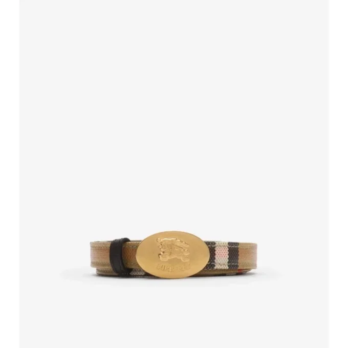 Thin Reversible Check Knight Stamp Belt 
