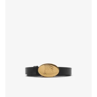 Thin Reversible Leather Oval Knight Stamp Belt 
