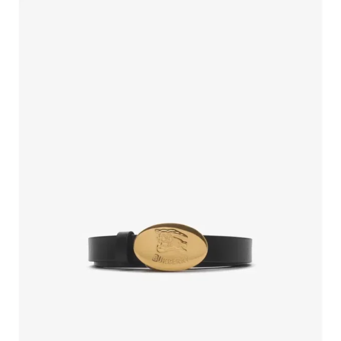 Thin Reversible Leather Oval Knight Stamp Belt 