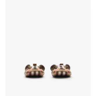 Thomas Bear Check Cotton Booties