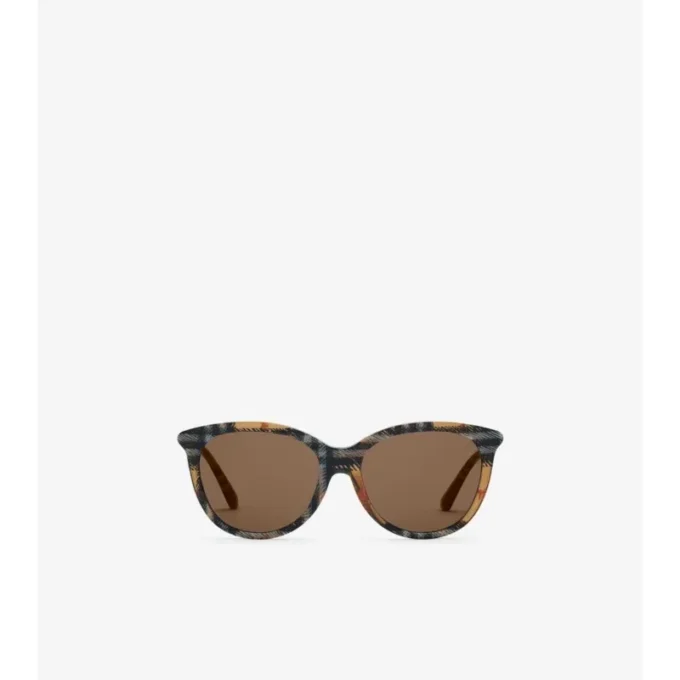 Tubular Check Round Sunglasses