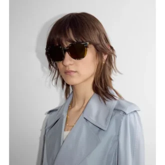 Tubular Check Round Sunglasses