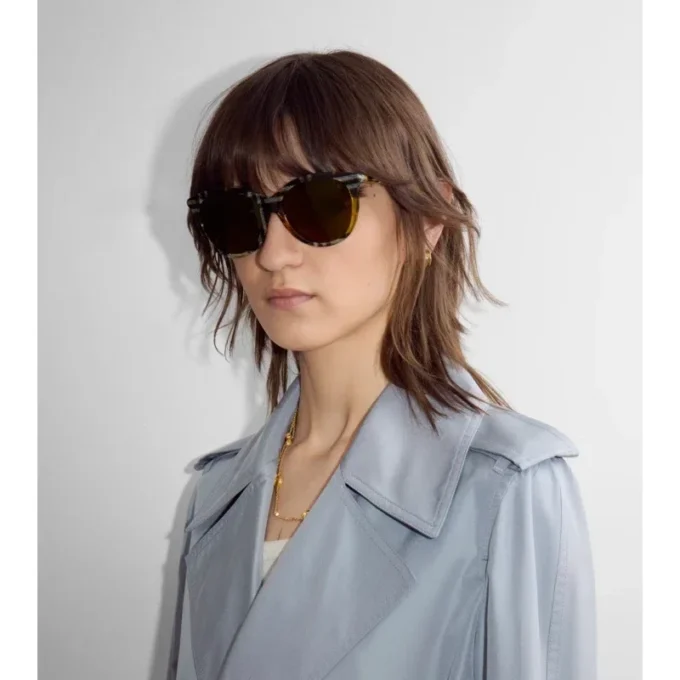 Tubular Check Round Sunglasses
