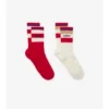 Two-Piece Logo Stripe Cotton Blend Socks Set