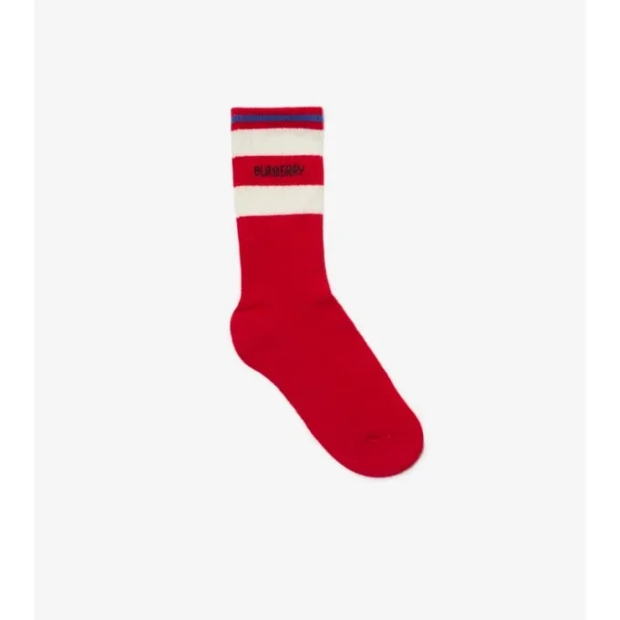 Two-Piece Logo Stripe Cotton Blend Socks Set
