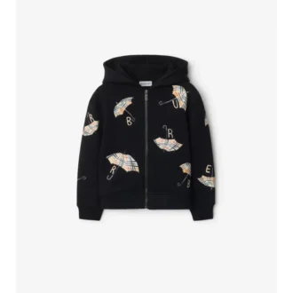 Umbrella Logo Cotton Zip Hoodie