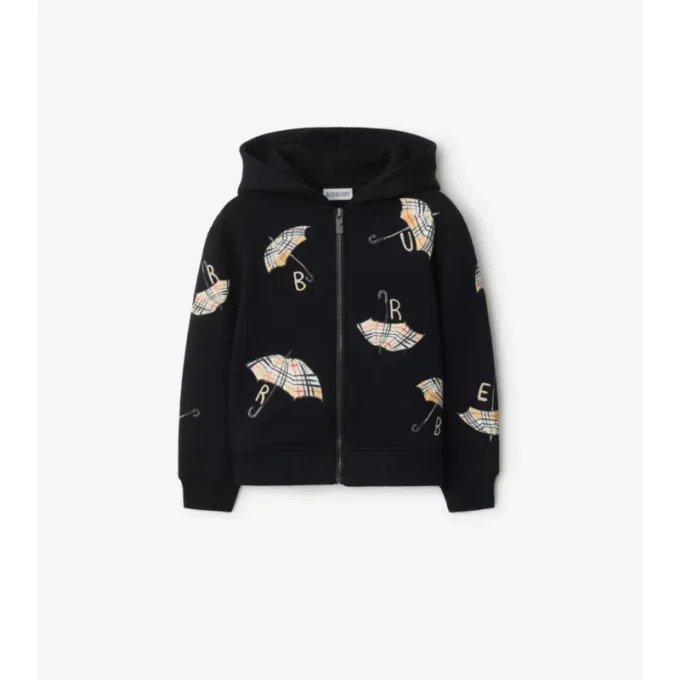 Umbrella Logo Cotton Zip Hoodie