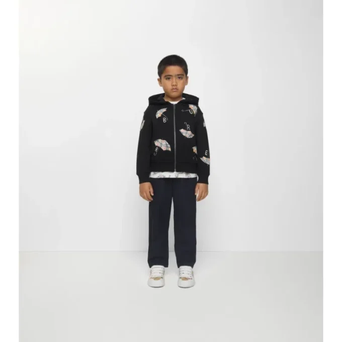 Umbrella Logo Cotton Zip Hoodie