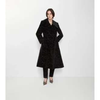 Vine Silk Blend Velvet Tailored Coat