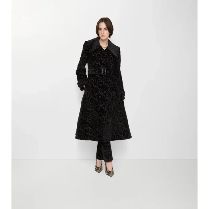 Vine Silk Blend Velvet Tailored Coat