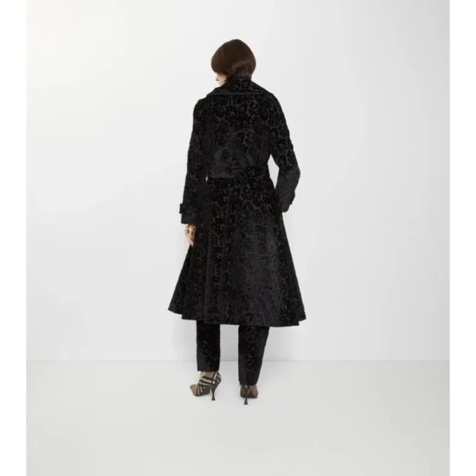Vine Silk Blend Velvet Tailored Coat