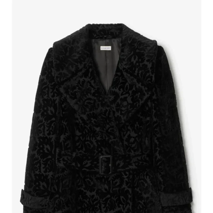 Vine Silk Blend Velvet Tailored Coat
