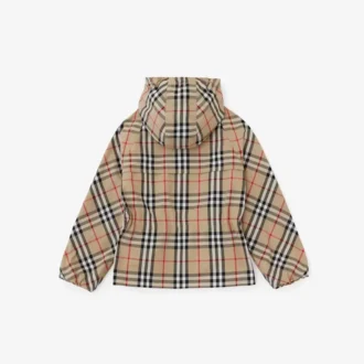 Vintage Check Cotton Hooded Jacket
