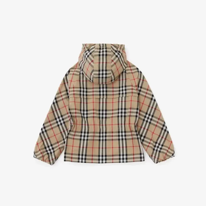 Vintage Check Cotton Hooded Jacket