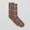 Vintage Check Intarsia Cotton Cashmere Blend Socks