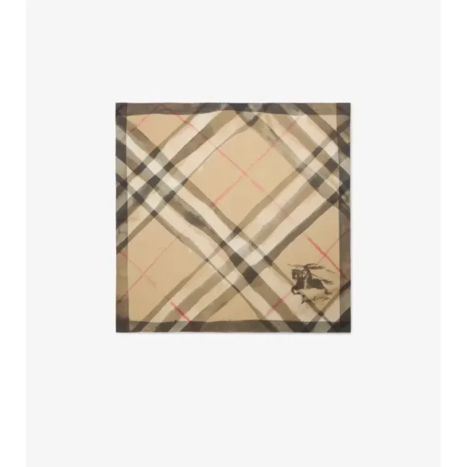 Watercolour Check Silk Scarf