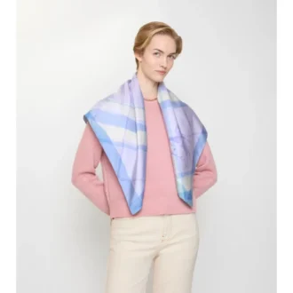 Watercolour Check Silk Scarf