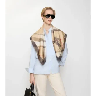 Watercolour Check Silk Scarf