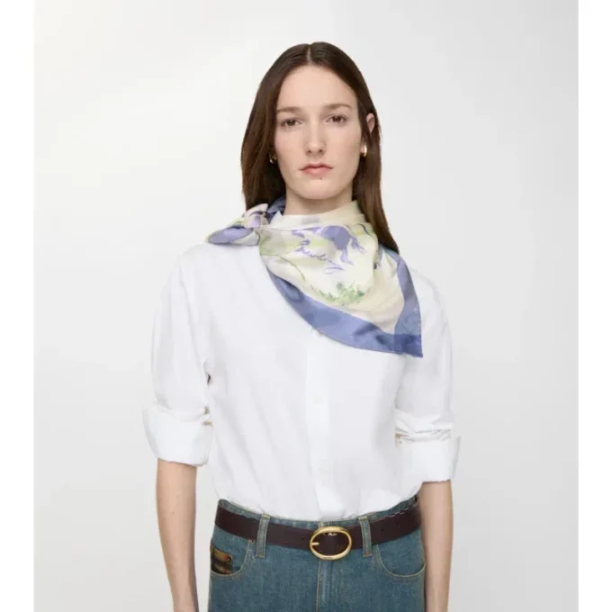 Watercolour Check Silk Scarf