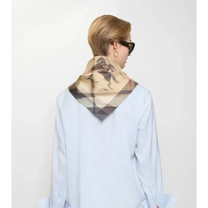 Watercolour Check Silk Scarf