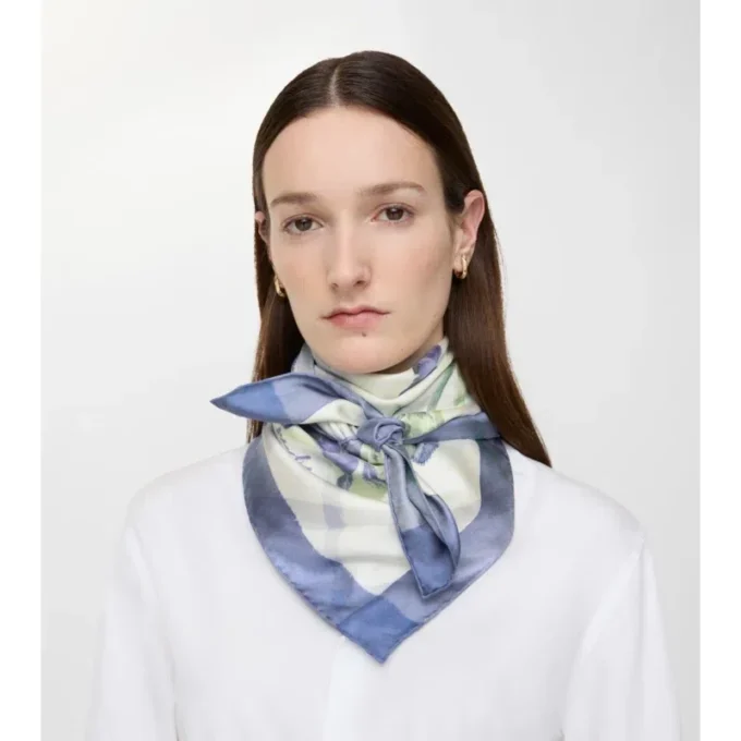 Watercolour Check Silk Scarf