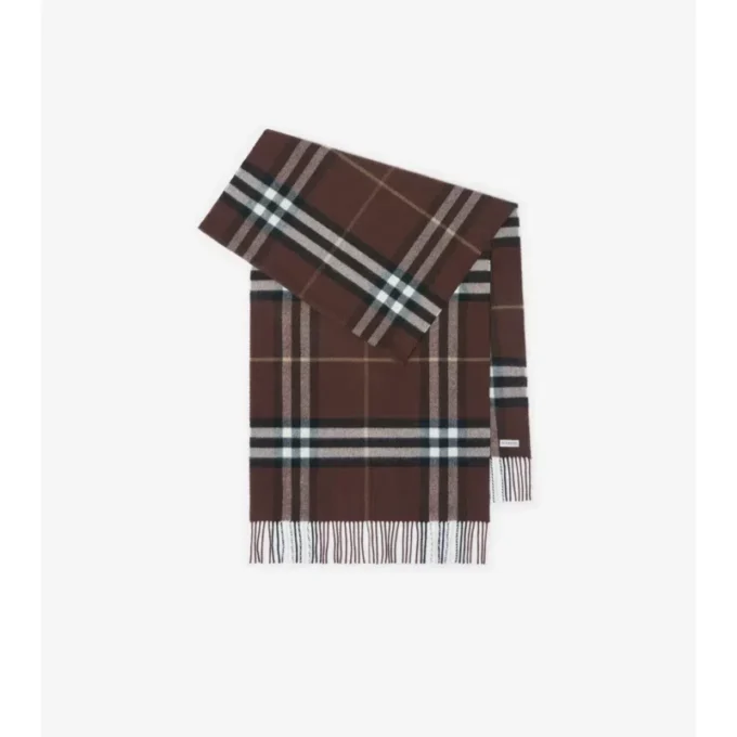Wide Check Cashmere Scarf