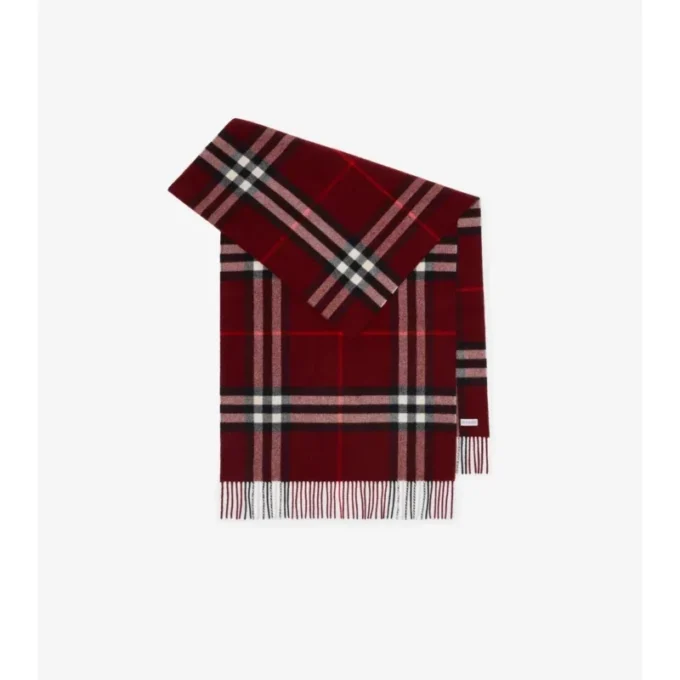 Wide Check Cashmere Scarf