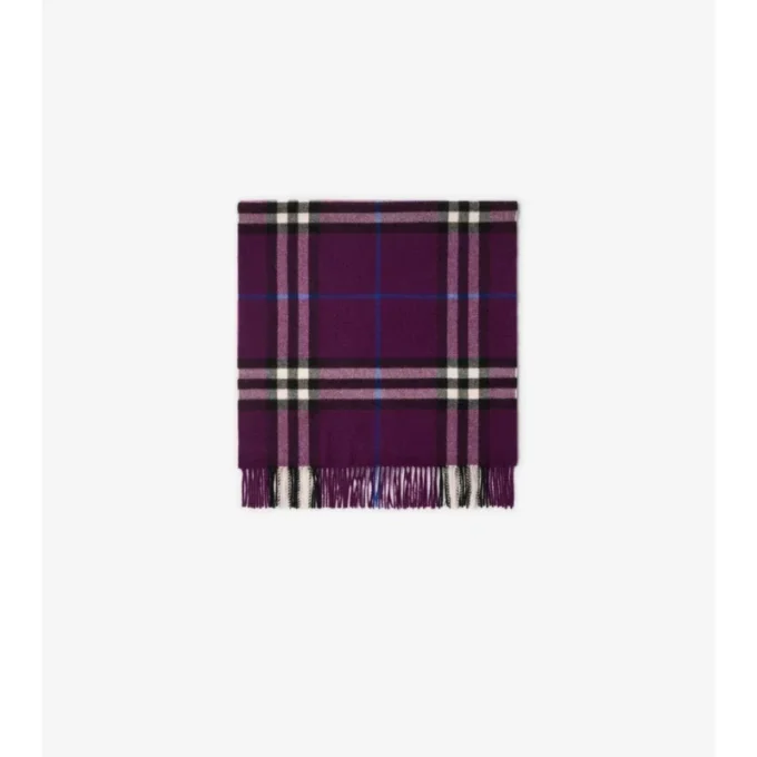 Wide Check Cashmere Scarf