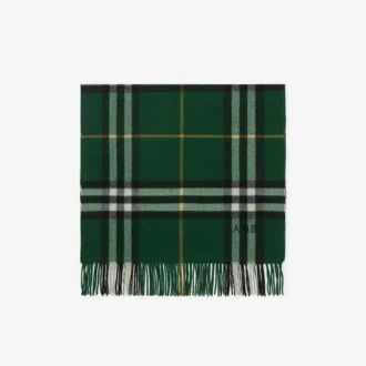 Wide Check Cashmere Scarf