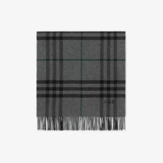 Wide Check Cashmere Scarf