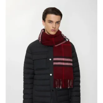 Wide Check Cashmere Scarf