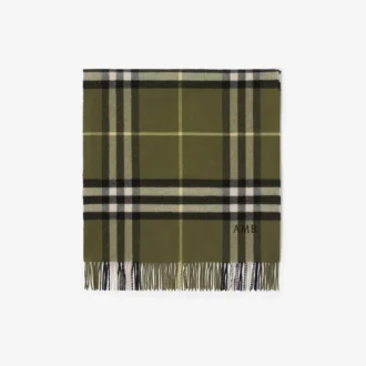 Wide Check Cashmere Scarf